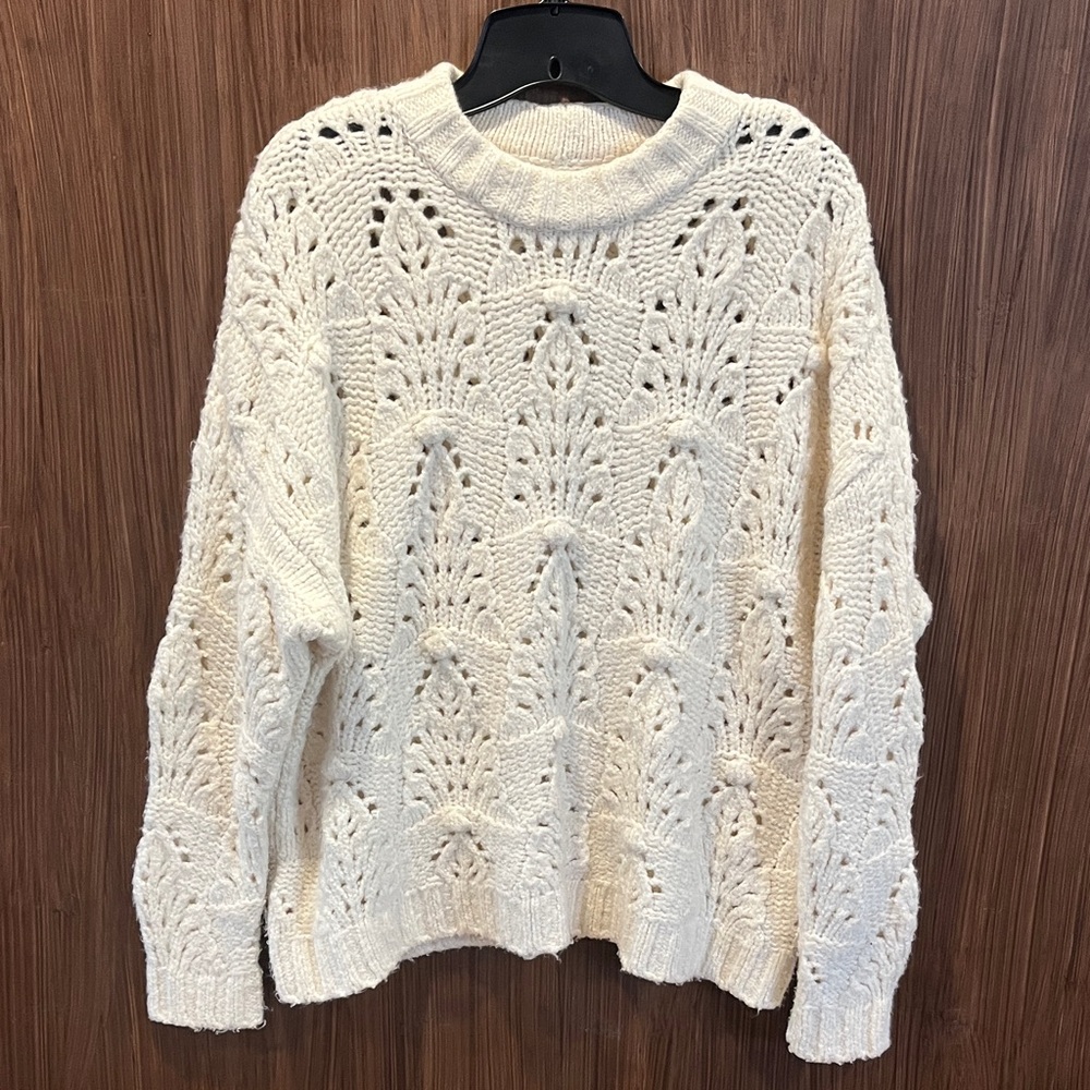 Aerie Ivory Textured Knit Sweater